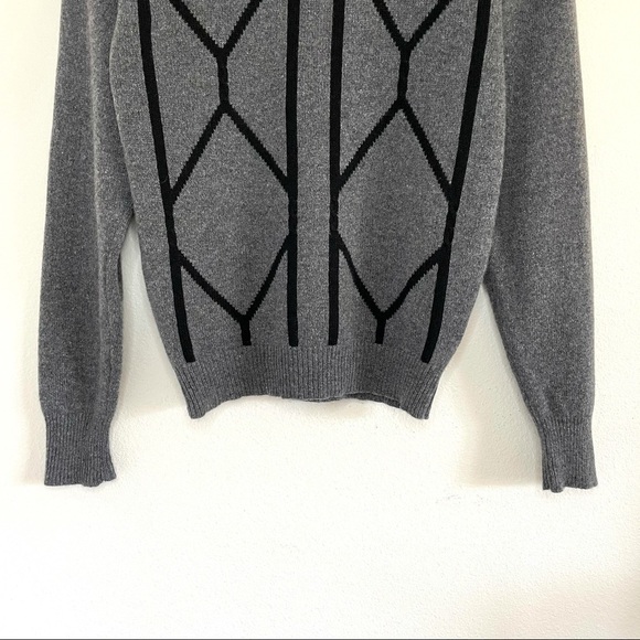Vintage Sport Whirl Cashmere Turtleneck Pullover Sweater Grey Black Small - Picture 6 of 14
